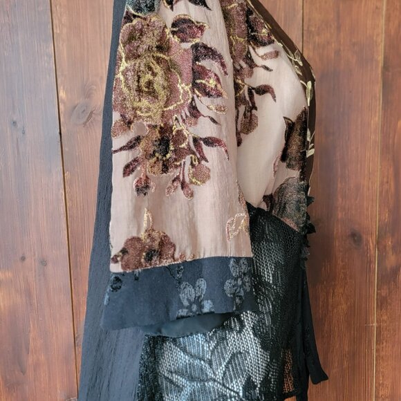 Vintage Spencer Alexis S/M Burnout Velvet Silk Lace Jacket Whimsigoth Boho Glam - Picture 10 of 12